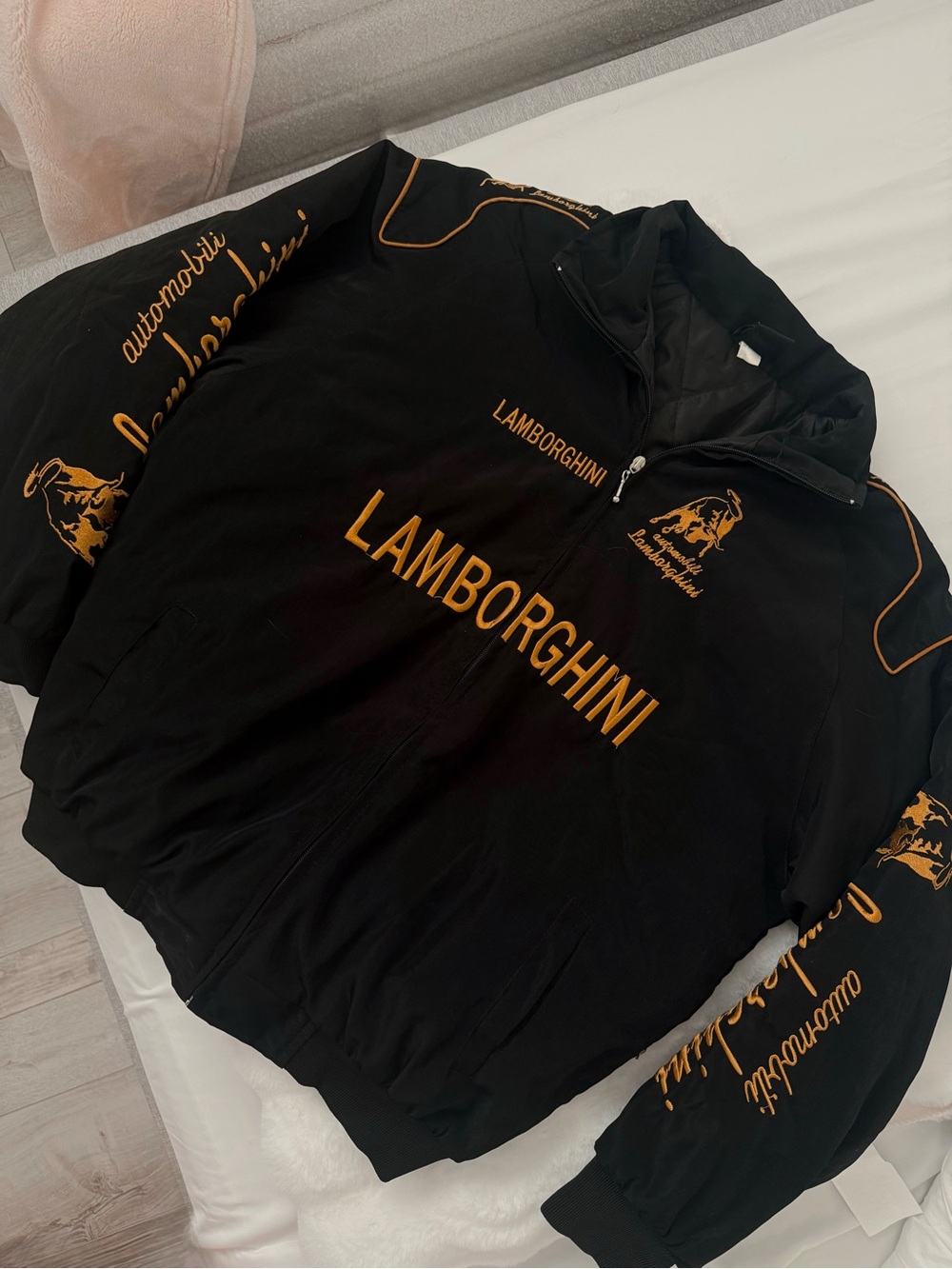 Vintage Lamborghini Black Zip-Up Jacket